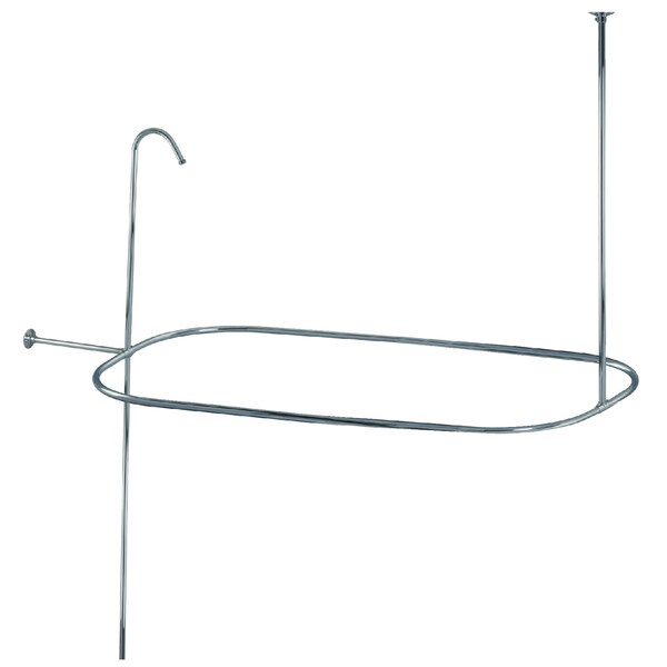 Oval Shower Riser W/ Enclosure, Chrome